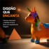 Unicornio Saltarín Inflable Infantil 58 x 55 cm Naranja