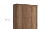 Ropero 3 Puertas 2 Cajones Madera - Linea Mexicana Oscuro