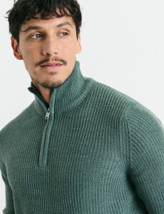 470587 SWEATER PUNTO MEDIO CIERRE HARRY Verde