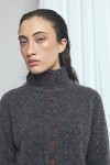 Cardigan abotonado gris oscuro