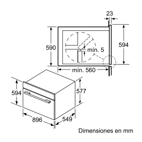 Horno de empotrar Bosch de 112 lts VBD5780S0 Horno de empotrar Bosch de 112 lts VBD5780S0