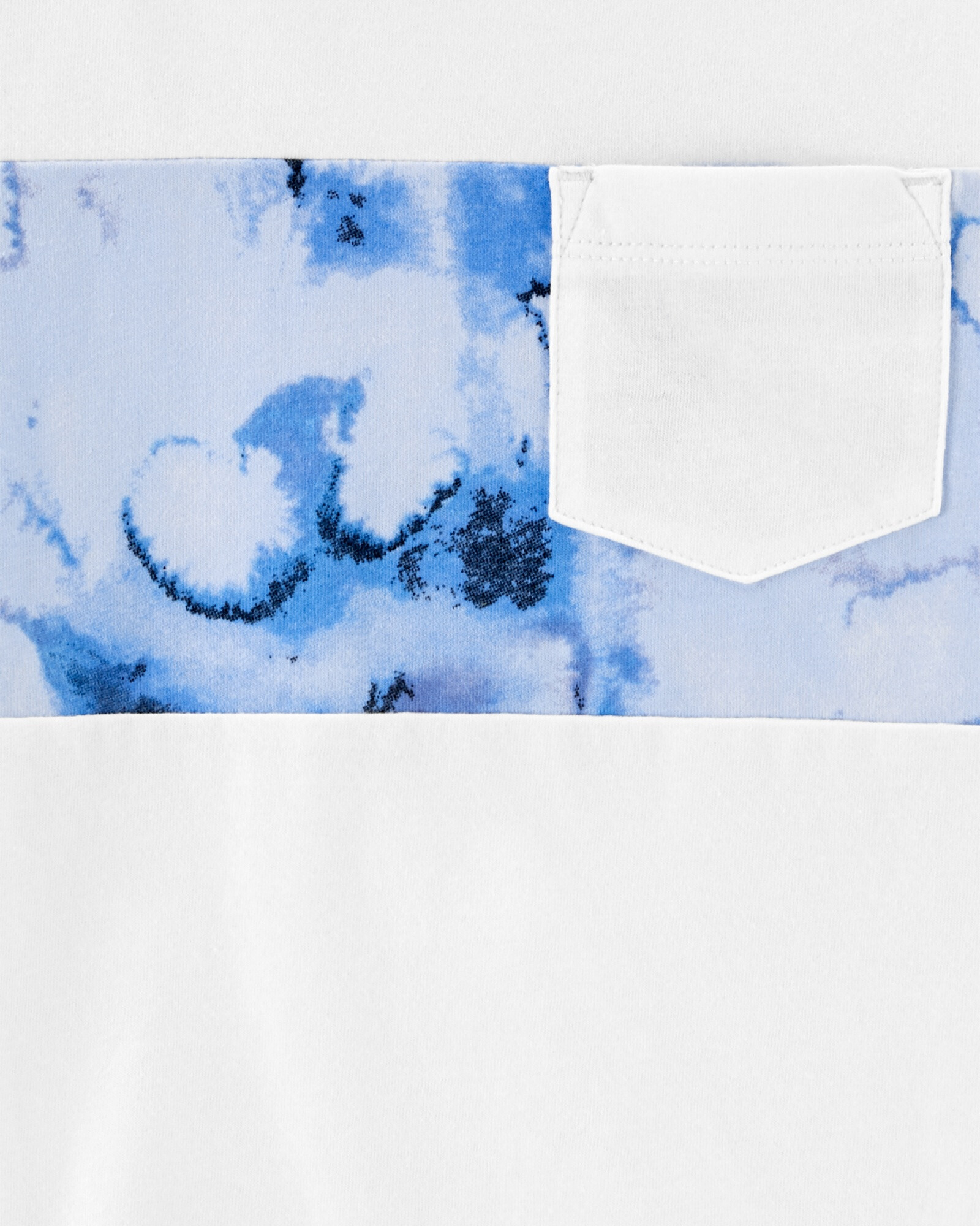 Remera de algodón con bolsillo y diseño tie-dye Sin color