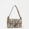 Cartera al hombro Signature en cuero snake Taupe