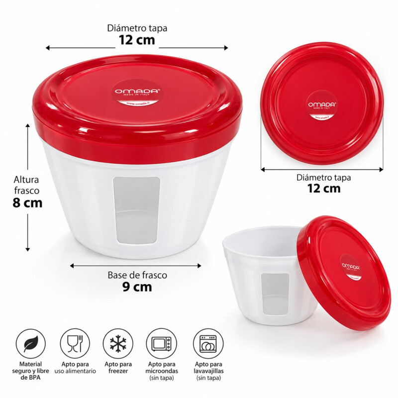 Recipiente Contenedor para Alimentos con Tapa 12 cm Recipiente Contenedor para Alimentos con Tapa 12 cm