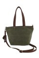 Cartera versátil de cuero y gamuza Verde