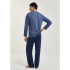 PIJAMA ML MASC AZUL MESCLA