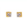 Caravanas Cuadrados oro- Oro bajo - Zirconia blanca- CA8013 conpiedra