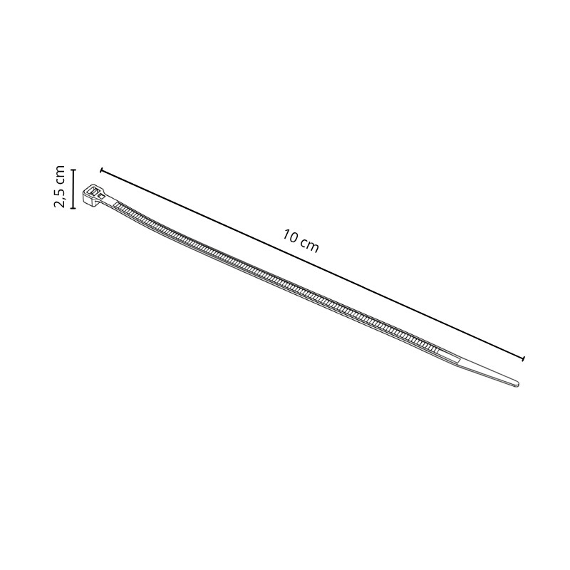 Precinto Plástico 2,5 × 100 mm – Pack de 150 Unidades Precinto Plástico 100 mm Pack De 150 Unidades Negro