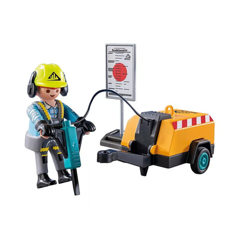 Obrero con Martillo Demoledor Playmobil 14 Piezas U