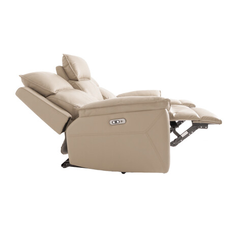 RECLINER ELÉCTRICO 3 CUERPOS CUERO-Y-SIMIL-CUERO MARRON JOSHUA TAUPE