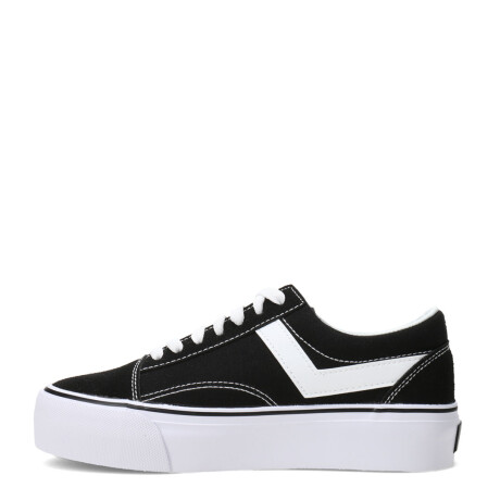 Championes de Mujer PONY Plataforma Casual Negro - Blanco