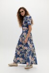 Pantalón Sabi en Lino Blue Poppy Print