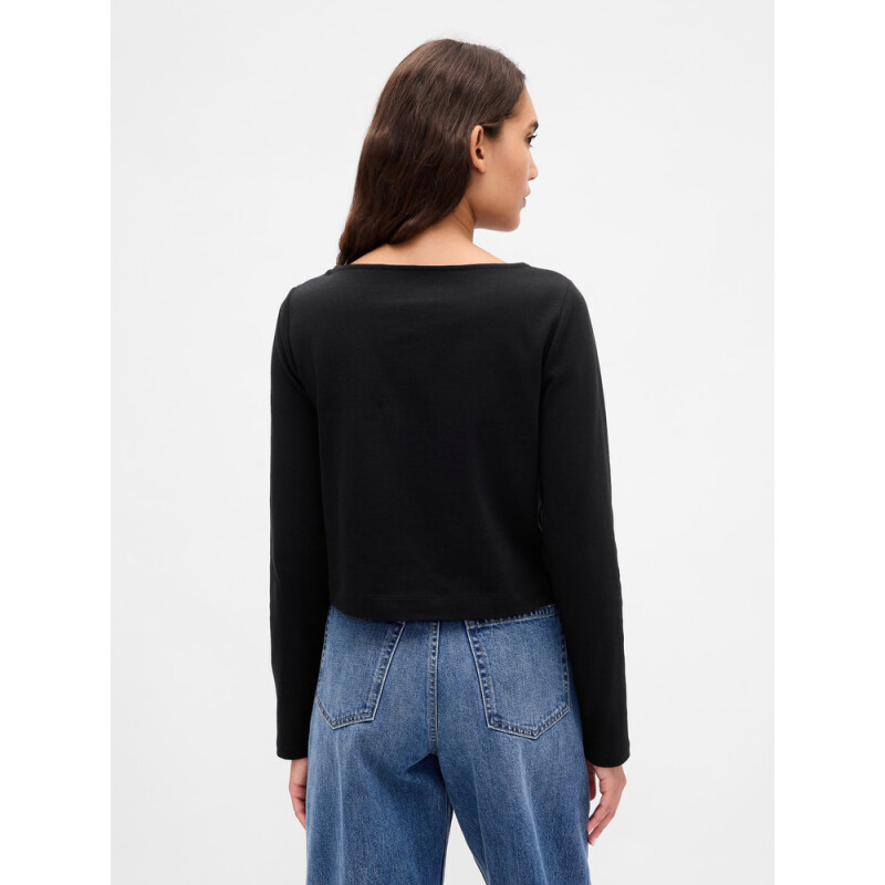 INTL LS CROPPED BOAT TEE TRUE BLACK V2