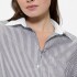 V-POPLIN BIG SHIRT - CONTRAST CUFF/COLLAR NAVY STRIPE