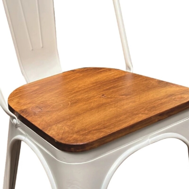 Silla Tolix Asiento Madera Blanca Silla Tolix Asiento Madera Blanca
