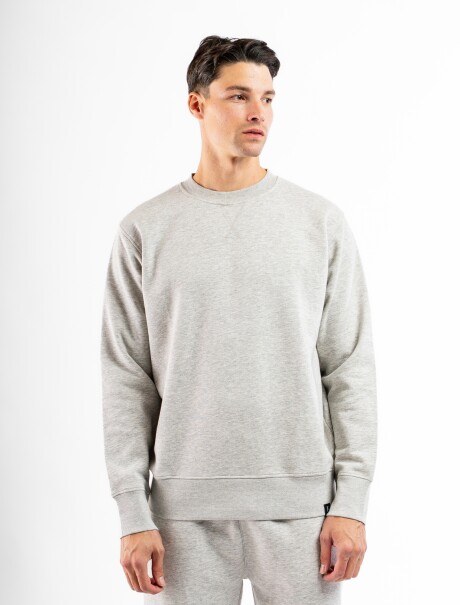 Buzo de Felpa Liso Sidney Gris Claro Melange