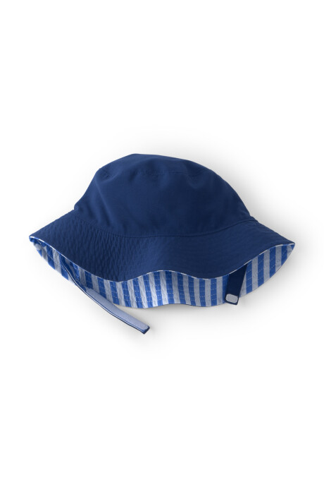 Gorro reversible, azul y rayas Sin color