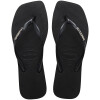 Sandalias Havaianas Sl Sq Logo Met FC Mujer Negro/plata