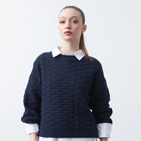 SWEATER DAMASO Azul Marino