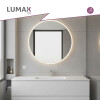 Espejo Lumax Doddy marco redondo con desempañador y luz 60cm Blanco