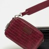 Bandolera New Penny en efecto cuero croco Bordeaux