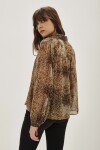 Camisa Lina Animal Mini Marron