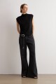 Jean wide leg Jade brillos negro