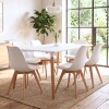 Juego de Comedor 6 Sillas Eames Acolchonadas 120 Blanco