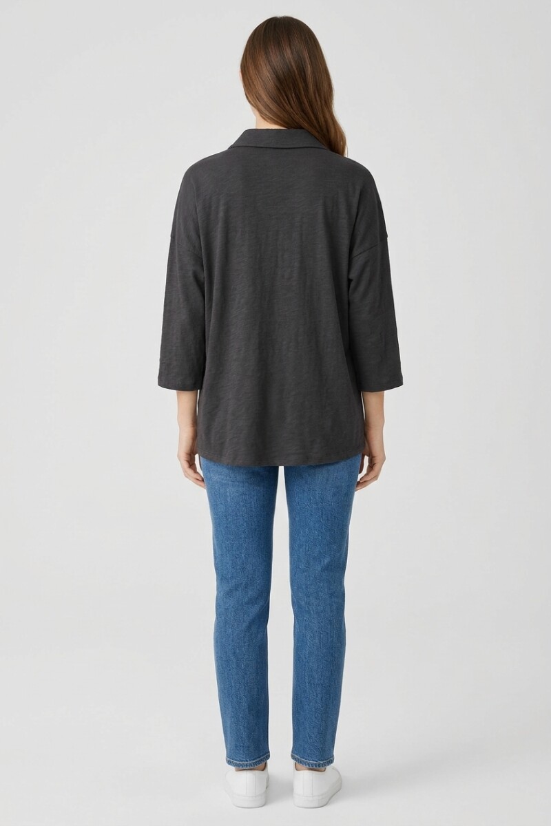 Camisa relaxed fit media cartera NEGRO
