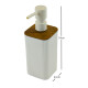 Dispensador de jabon mina c/madera cuadrado rayas BLANCO