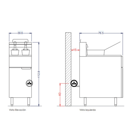 Fritador a Gas Natural de 1 Boca 18 Litros Fritador a Gas Natural de 1 Boca 18 Litros
