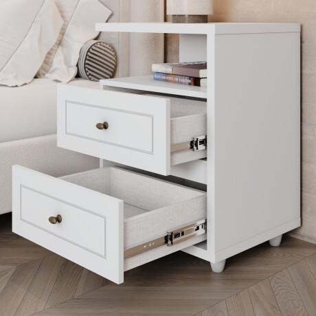 MESA DE LUZ MDF-Y-MDP BLANCO AMERICANO II