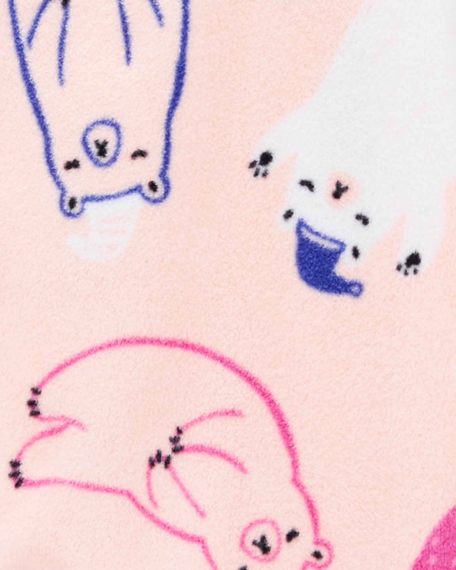 Pijama una pieza de micropolar, con pie, rosado, diseño osos. Talles 12-24M Sin color