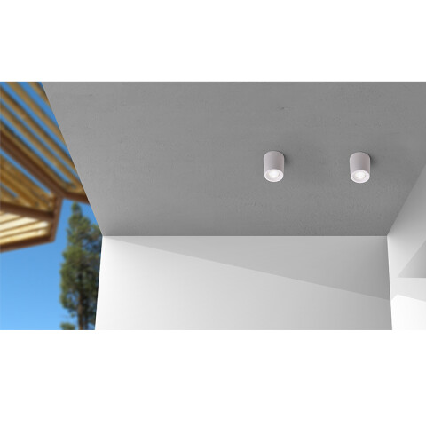 Aplique de techo Ø60mm gris 1,7W cálida IP55 LIVIA 60 FL0956