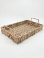 BANDEJA RECTANGULAR TEJIDA MARRON