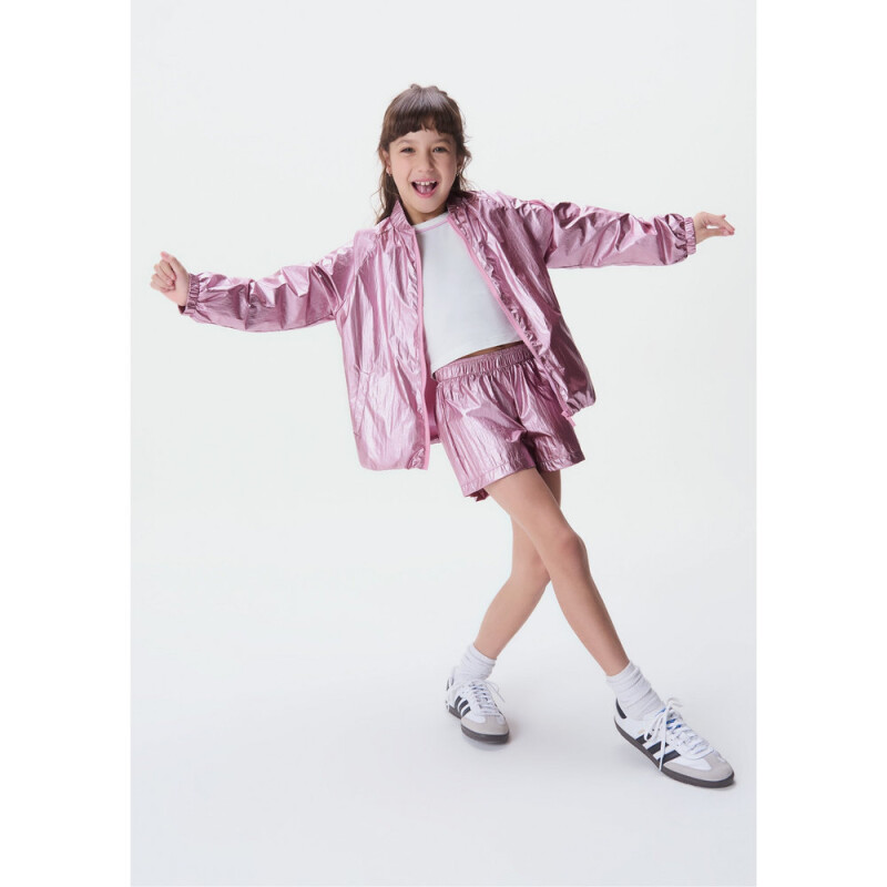SHORTS FEM ROSA/GRAFITO