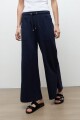 Pantalon pretina elastizada azul marino