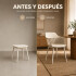Silla Comedor X4 Cocina Aurora Marcela Nórdica Apoyabrazos Beige 1