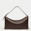 Cartera al hombro Bamboo en cuero graneado Chocolate