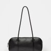 Cartera al hombro Horizon en cuero graneado Negro