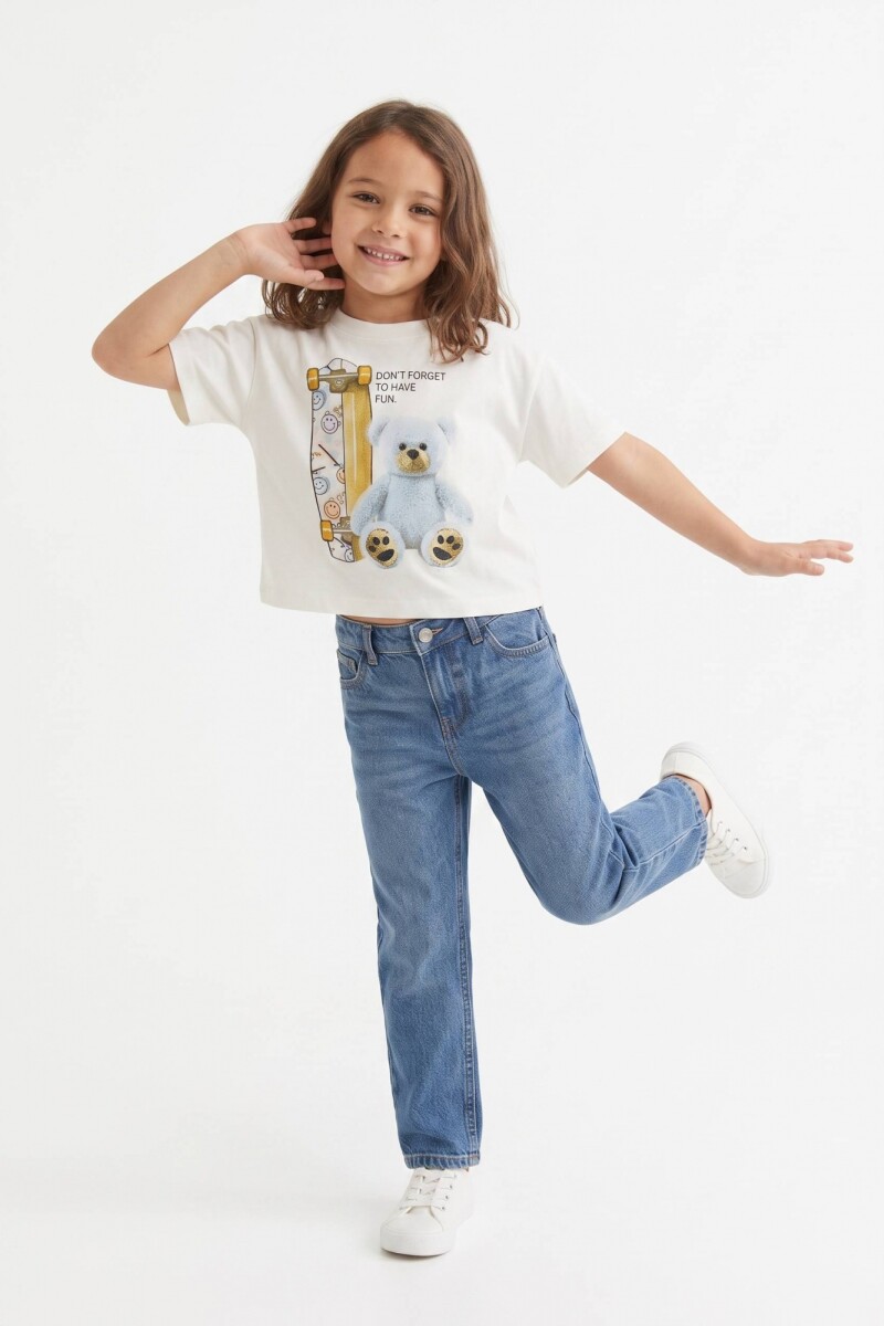 Remera m/c estampa oso CRUDO
