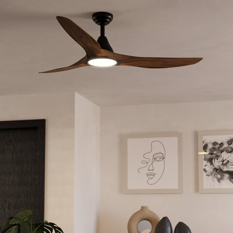 Ventilador de techo madera Ø1320mm con luz 19W EG0191