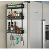 Organizador para Heladera Acero Inoxidable con 3 Estantes y Ganchos Organizador para Heladera Acero Inoxidable con 3 Estantes y Ganchos