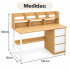 Escritorio 3 Cajones Con Estantes De Madera Y Metal Movi Esh0027m MARRON