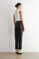 Pantalon recto eco cuero negro