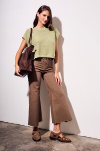 Chaleco Lurex Pistacho