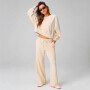 Pantalón Year Round Terry Wide Leg Sweatpant Mujer Almond Milk