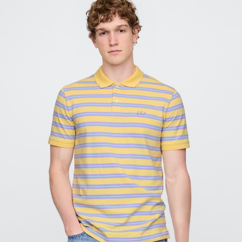 F-LOGO PK POLO YELLOW STRIPE