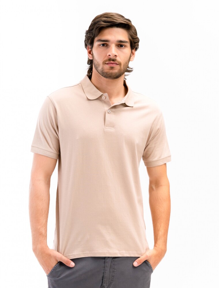 Remera Algodón Polo Jersey Beige