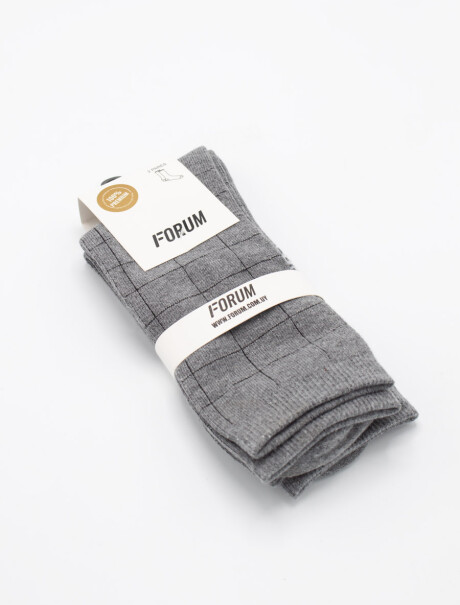 Media Casual Square Pack x 2 Pares Gris Oscuro